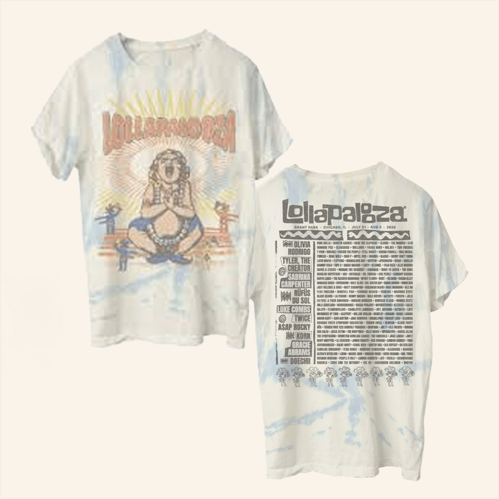 Buddha Lineup Tie-Dye T-Shirt Lollapalooza Merch Birthday Gift Ideas Christmas Presents