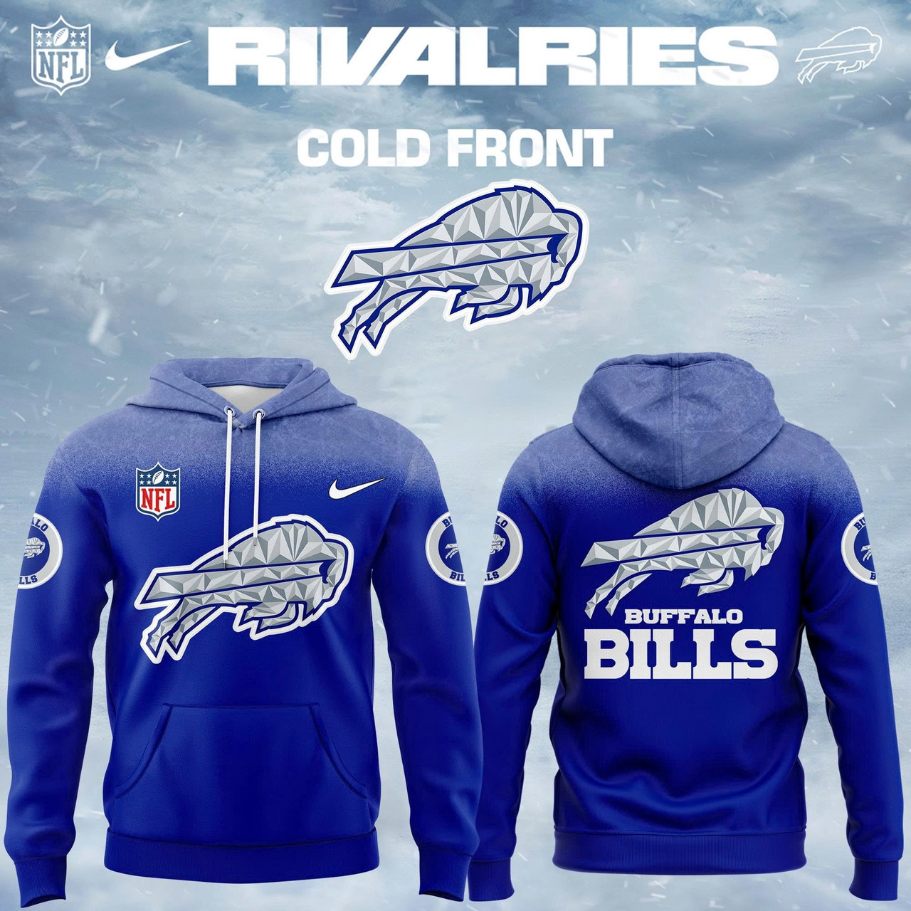 Buffalo Bills 2025 2026 Rivalries Cold Front Hoodie Blue Cool Fan Merch Gift