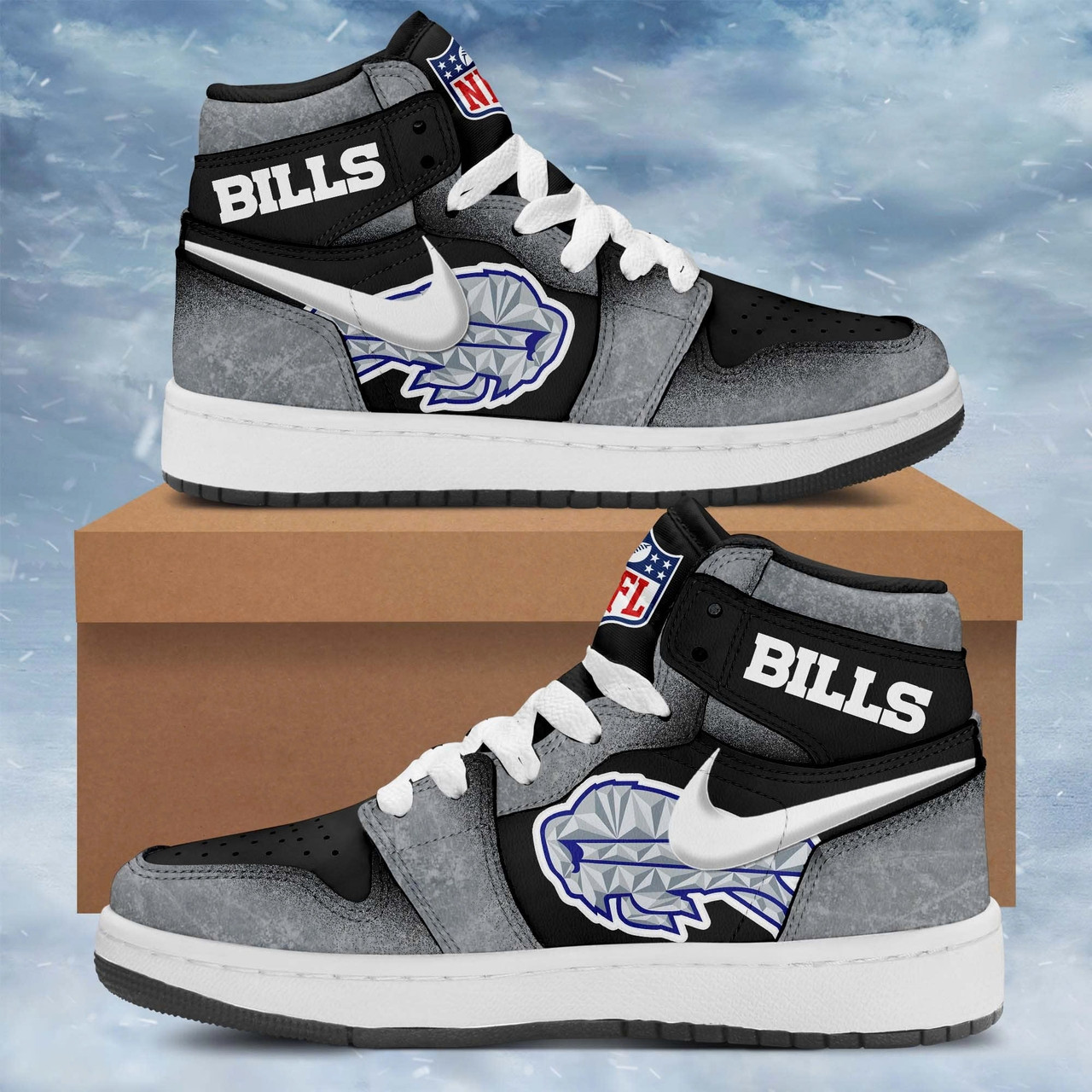 Buffalo Bills 2025 2026 Rivalries Cold Front Sneaker Black Best Fan Merch Gift For Enthusiasts