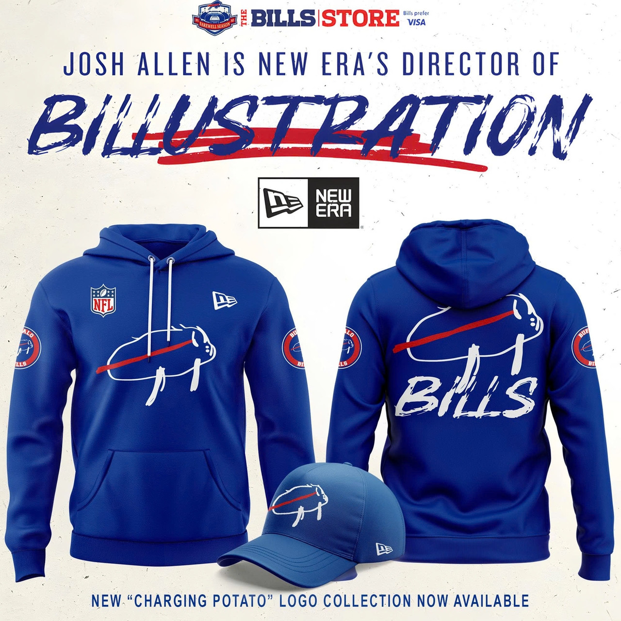 Buffalo Bills 2025 Football Logo Hoodie V2 Blue Best Merch Gift For Football Players