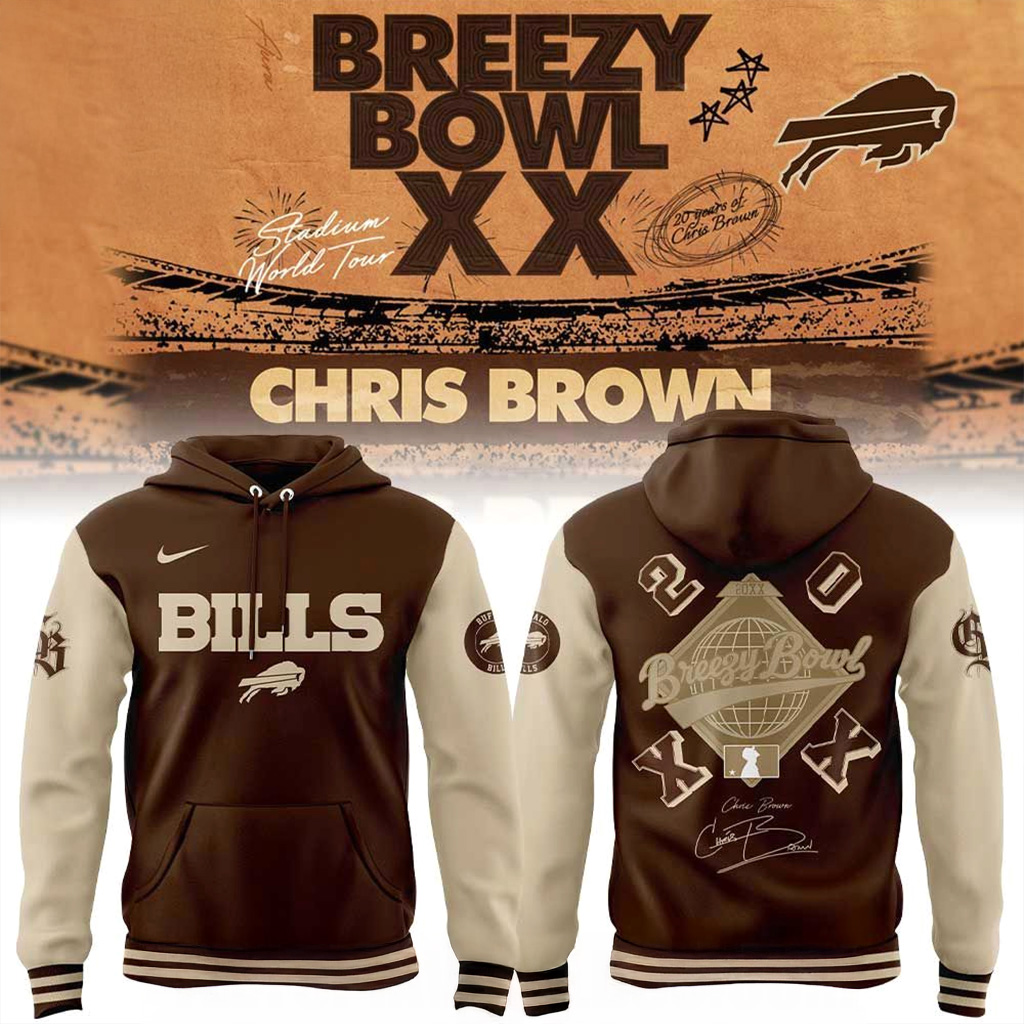Buffalo Bills Chris Brown Breezy Bowl X Signature Hoodie Buffalo Bills Merch Gift For Fans