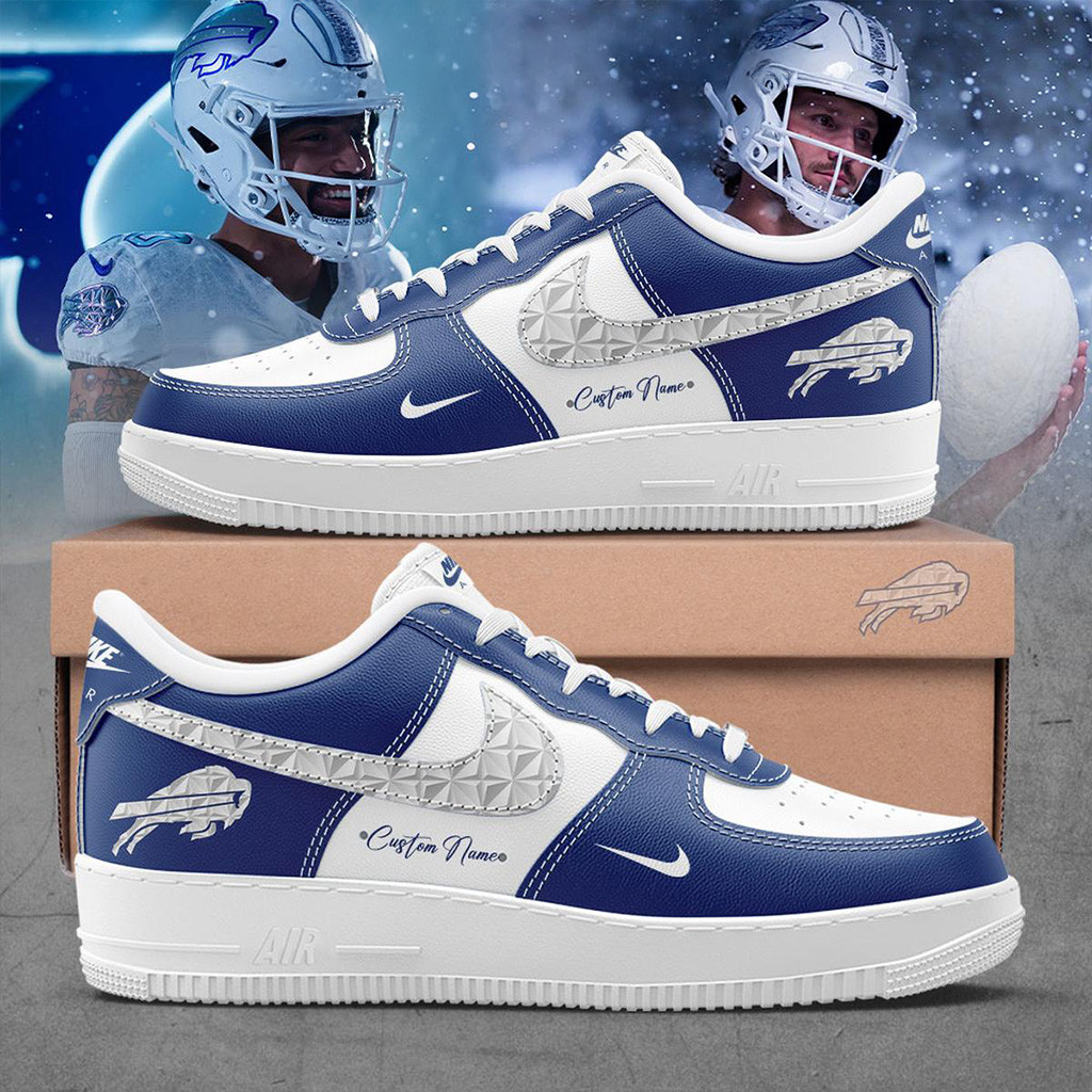 Buffalo Bills Cold Front Rivalries Uniform 2025 Air Force 1 Shoes Sneakers Buffalo Bills Merch