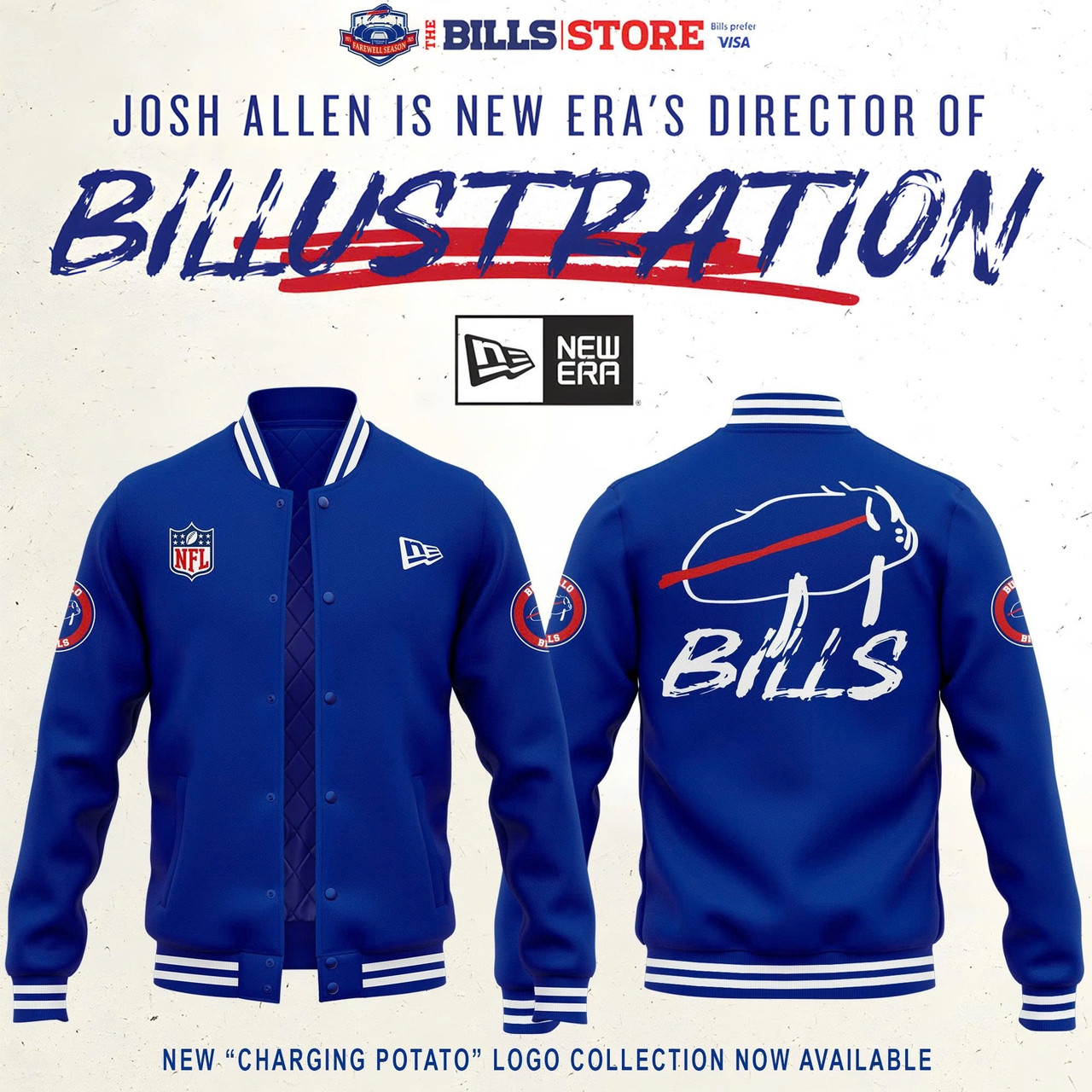 Buffalo Bills Football Logo Jacket V2 Blue Best Fan Merch Birthday Gift For Football Lovers