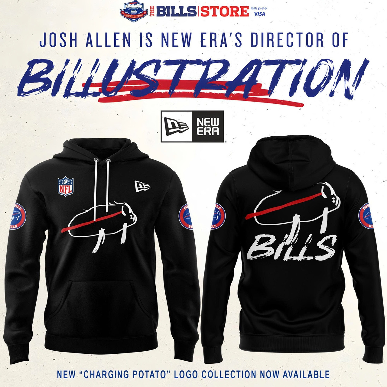 Buffalo Bills Logo Hoodie V2 Black Best Football Fan Merch Gift