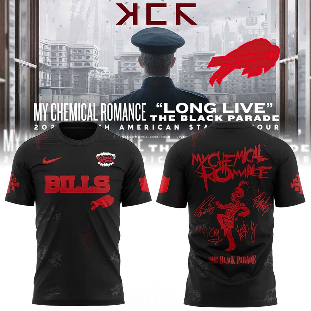Buffalo Bills My Chemical Romance Tour 2025 Combo Signature Shirt Buffalo Bills Merch