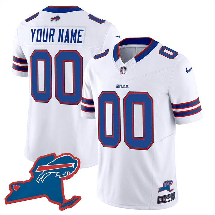 Buffalo Bills New York Patch Game Men Custom Jersey - White - JSDV954