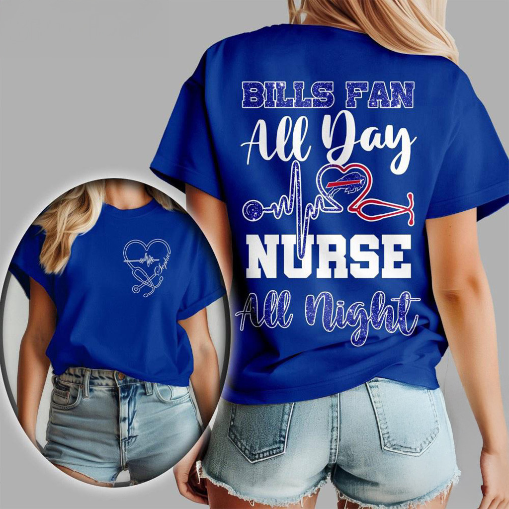 Buffalo Bills NFL All Day Nurse All Night Shirt Buffalo Bills Merch Football Related Gifts