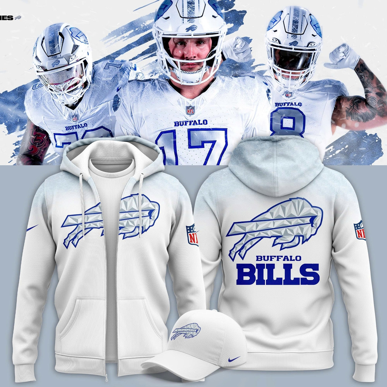 Buffalo Bills Rivalries 2025 Zip Hoodie White Cool Merch Gift For Sport Families