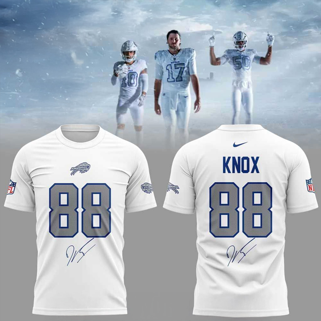 Buffalo Bills Rivalry Series Dawson Knox 88 Signature T-Shirt Buffalo Bills Merch Fan Gifts