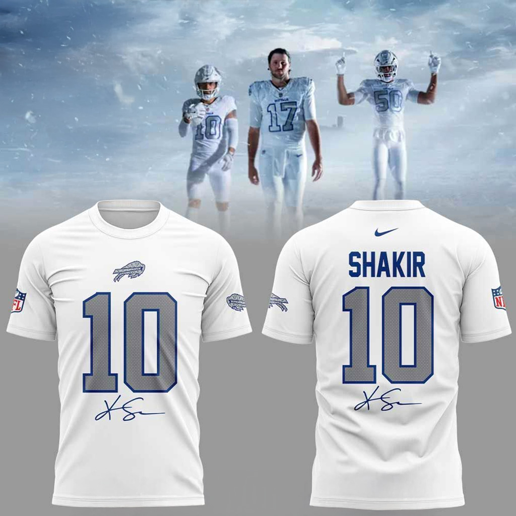 Buffalo Bills Rivalry Series Khalil Shakir 10 Signature T-Shirt Buffalo Bills Merch