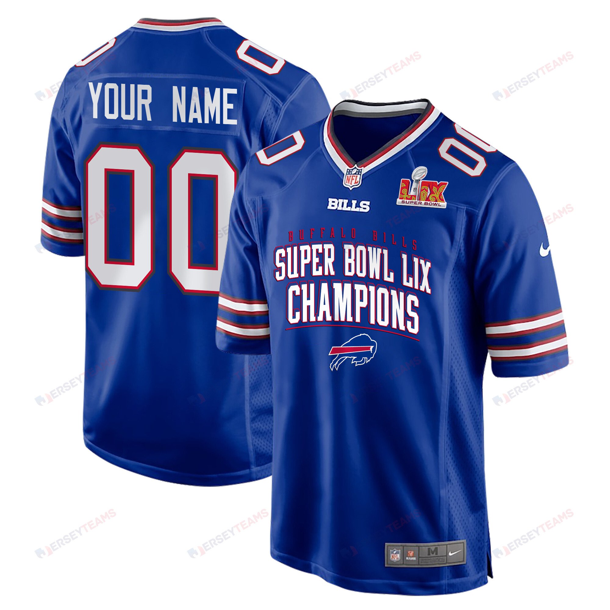 Buffalo Bills Super Bowl LIX Champions V2 Game Men Custom Jersey - Royal - JS166
