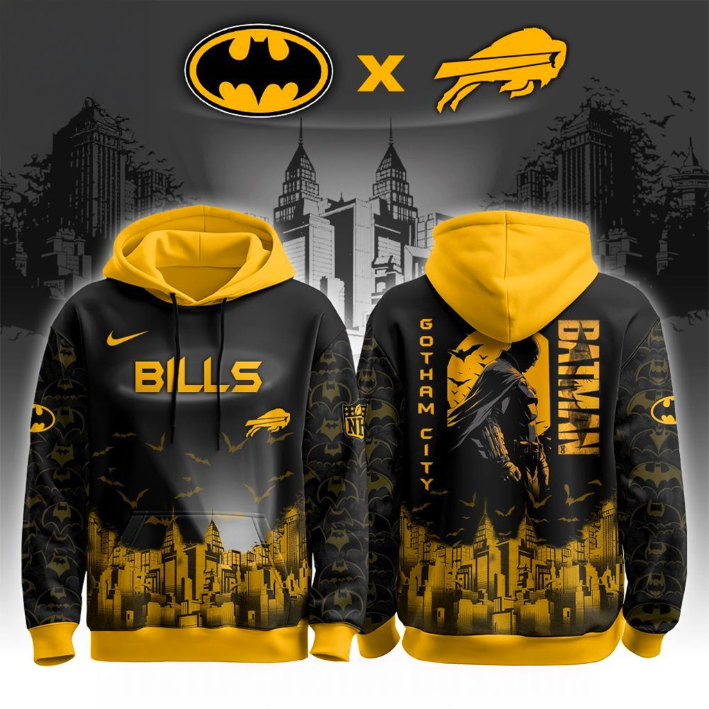 Buffalo Bills X Batman Hoodie Buffalo Bills Merch Gift For Batman Fans
