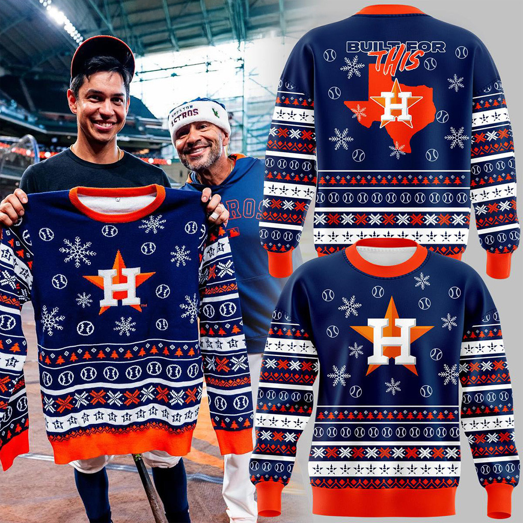 Build For This Houston Astros Christmas In July Ugly Sweater Houston Astros Merch Gifts For Dad