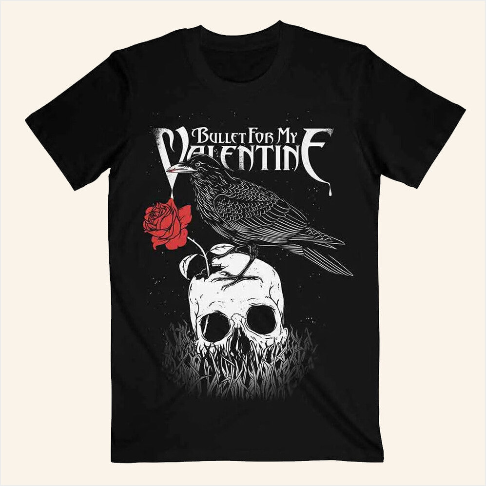 Bullet For My Valentine Raven Black T-Shirt Twisted Thread Merch Birthday Gifts For Father