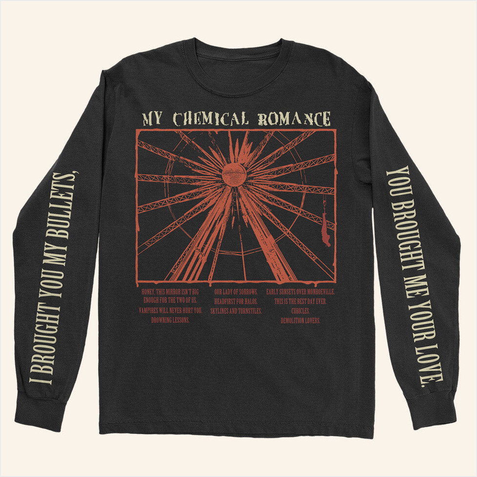 Bullets Track Long Sleeve T-Shirt My Chemical Romance Tour Merch Best Friend Birthday Gifts