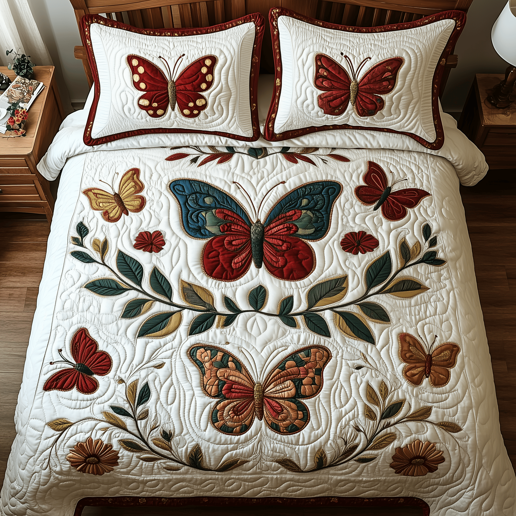 Butterfly Dreamscape Quilted Bedding Set Best Valentines Butterfly Birthday Gift Ideas