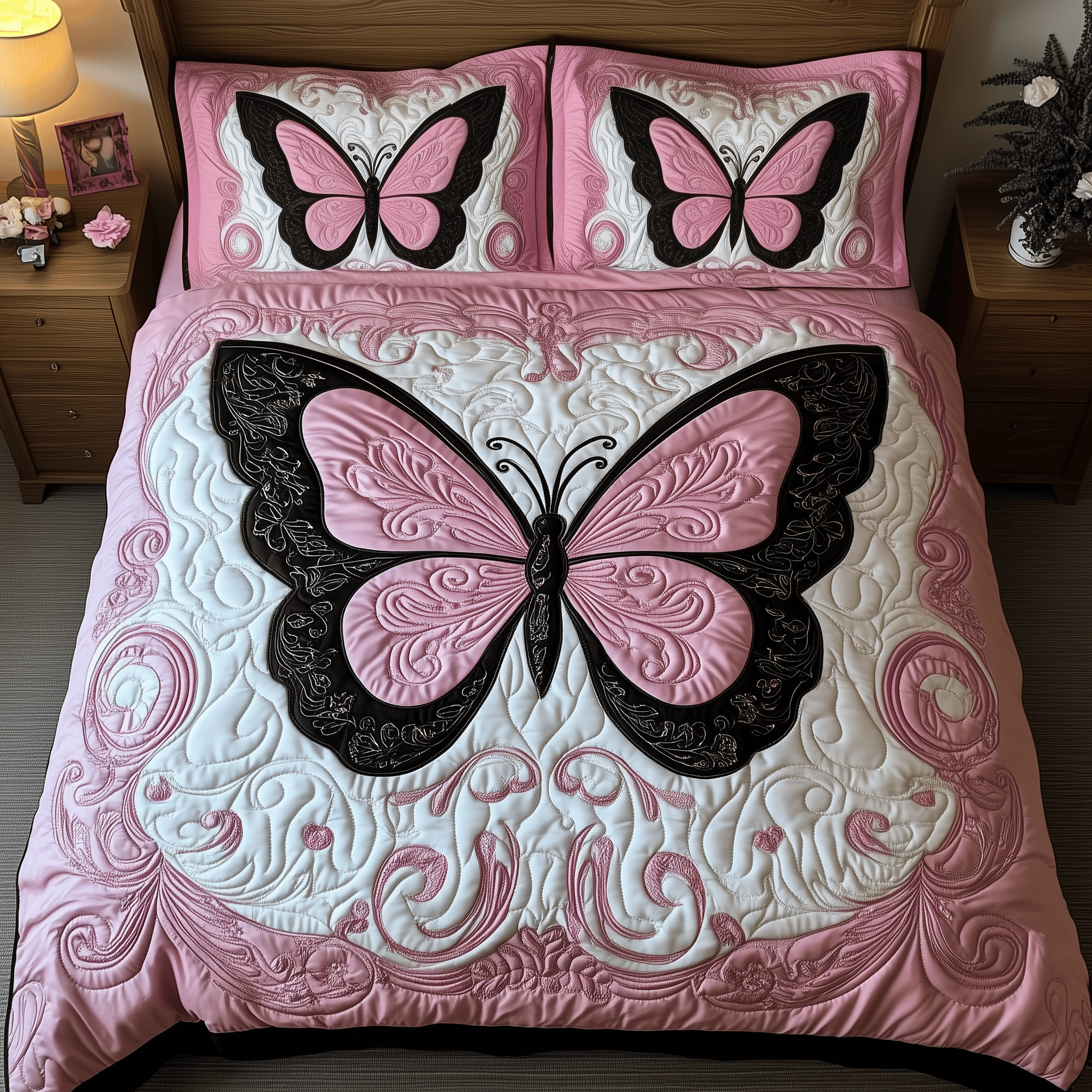 Butterfly Dreamscape Quilted Bedding Set Best Valentines Butterfly Gifts For Mom