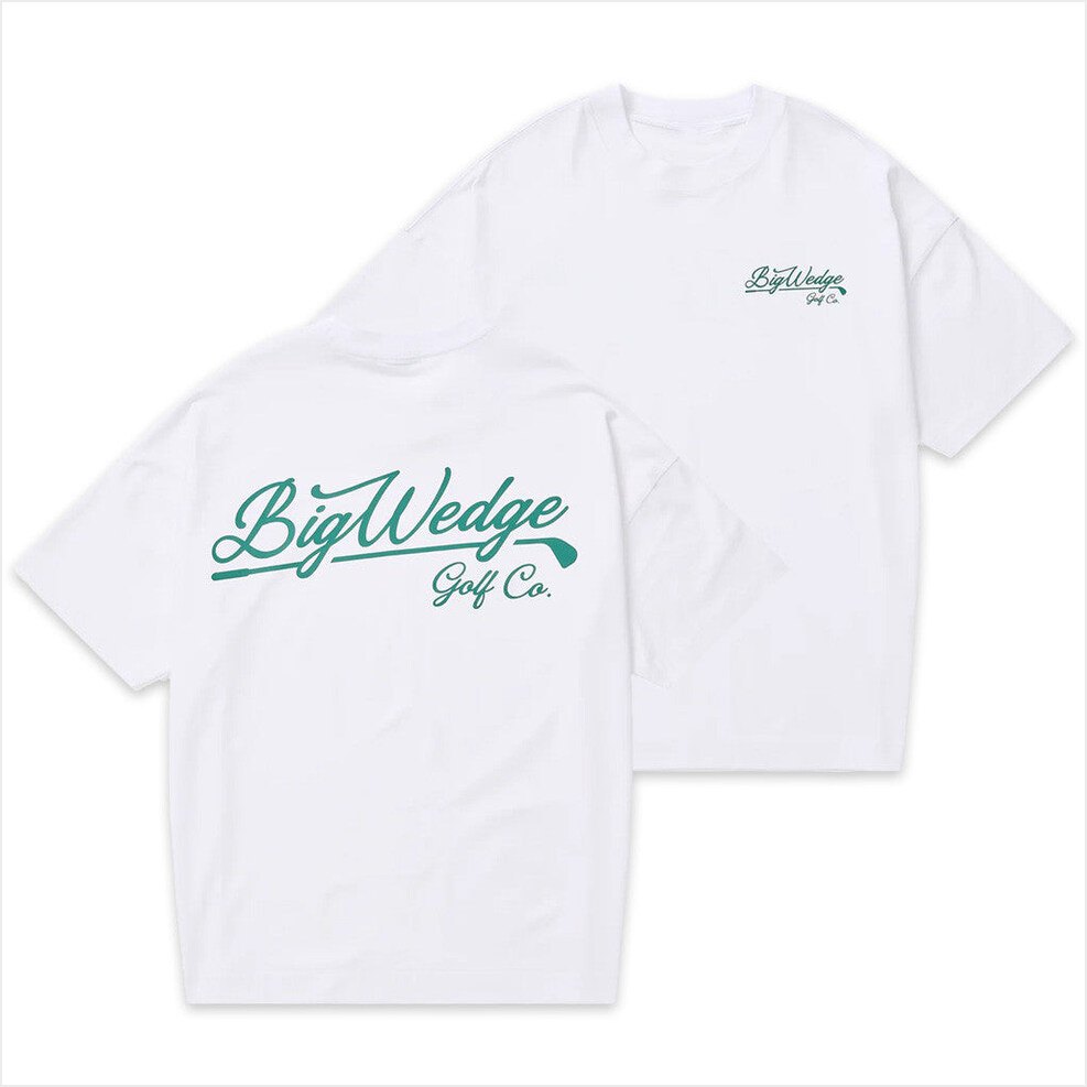 BW Script T-Shirt Big Wedge Golf Merch White Fathers Day Gifts For Golfers Gifts For Best Friend