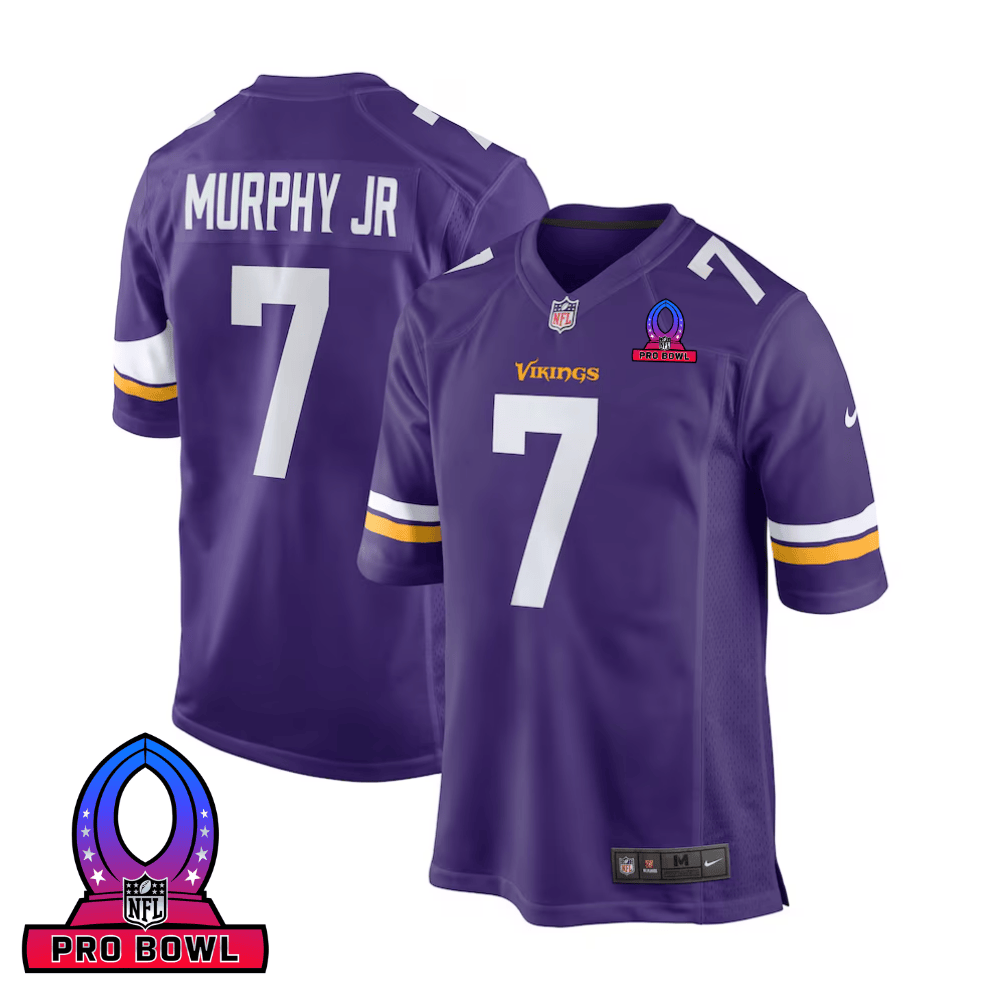 Byron Murphy Jr. 7 Baltimore Ravens 2025 Pro Bowl Patch Game Men Jersey - Purple - JS299