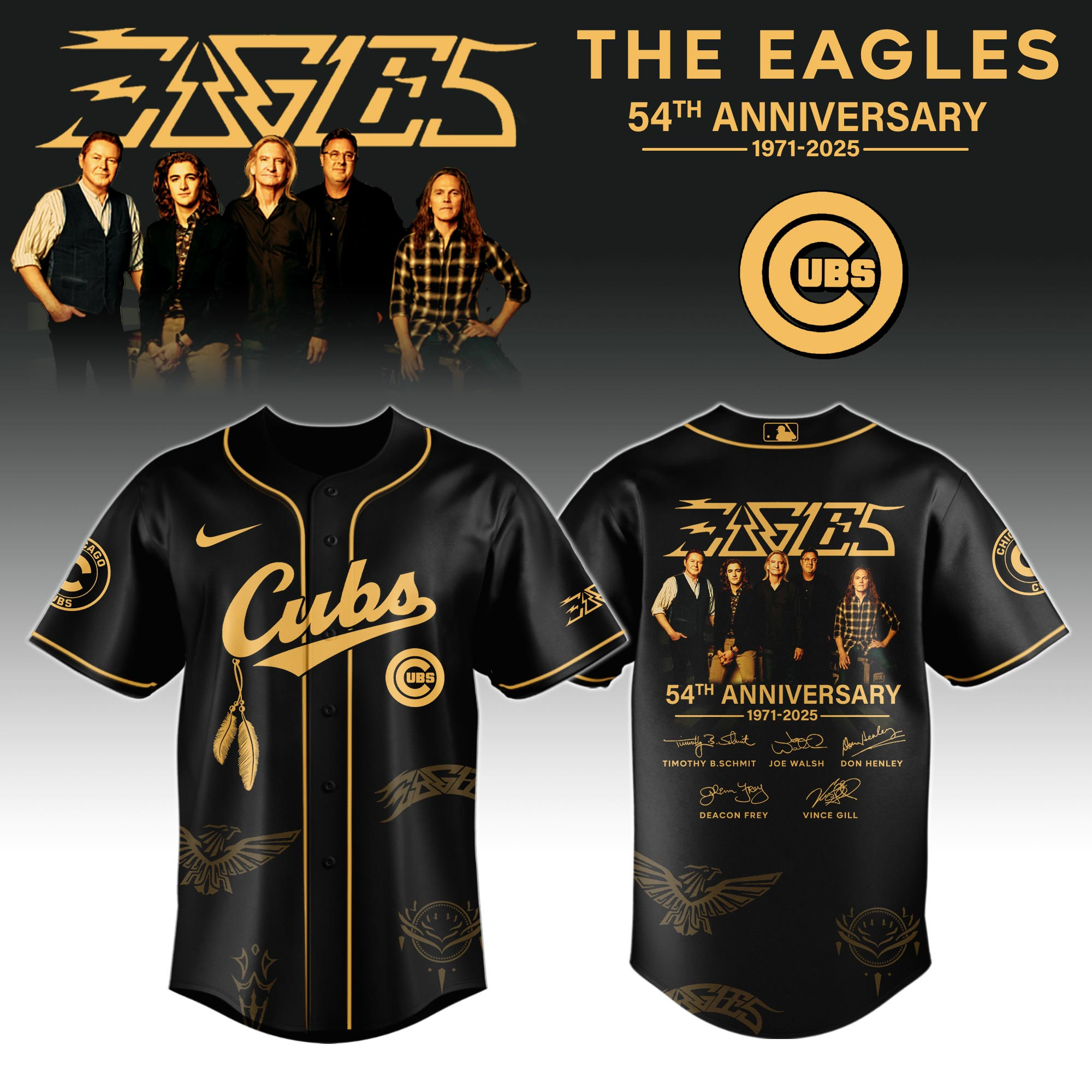 C Cubs X Eagles Band Music Jersey 2025 Gifts For Baseball Fans