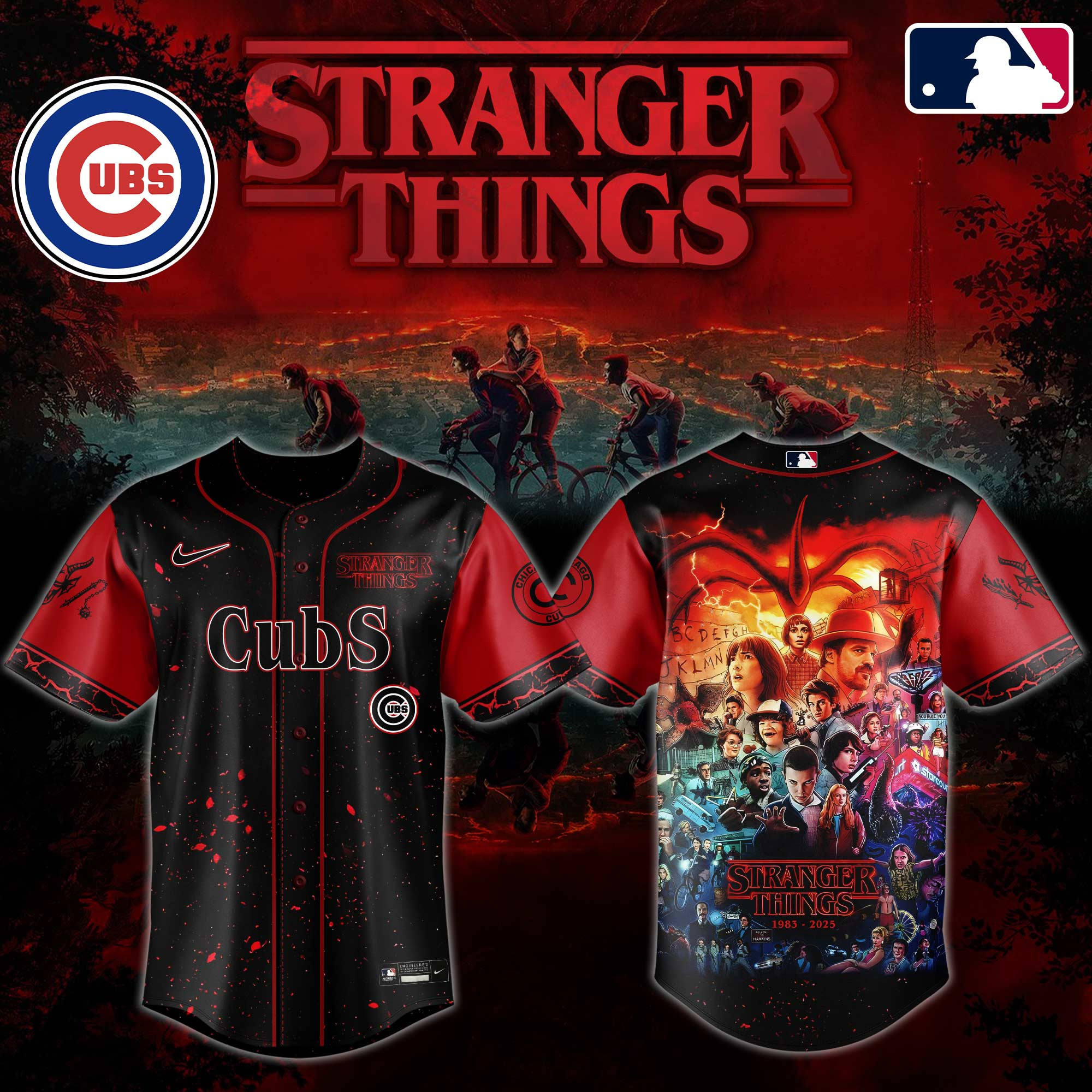 C Cubs X Stranger Things Jersey 2025 Gift Ideas For Baseball Fans