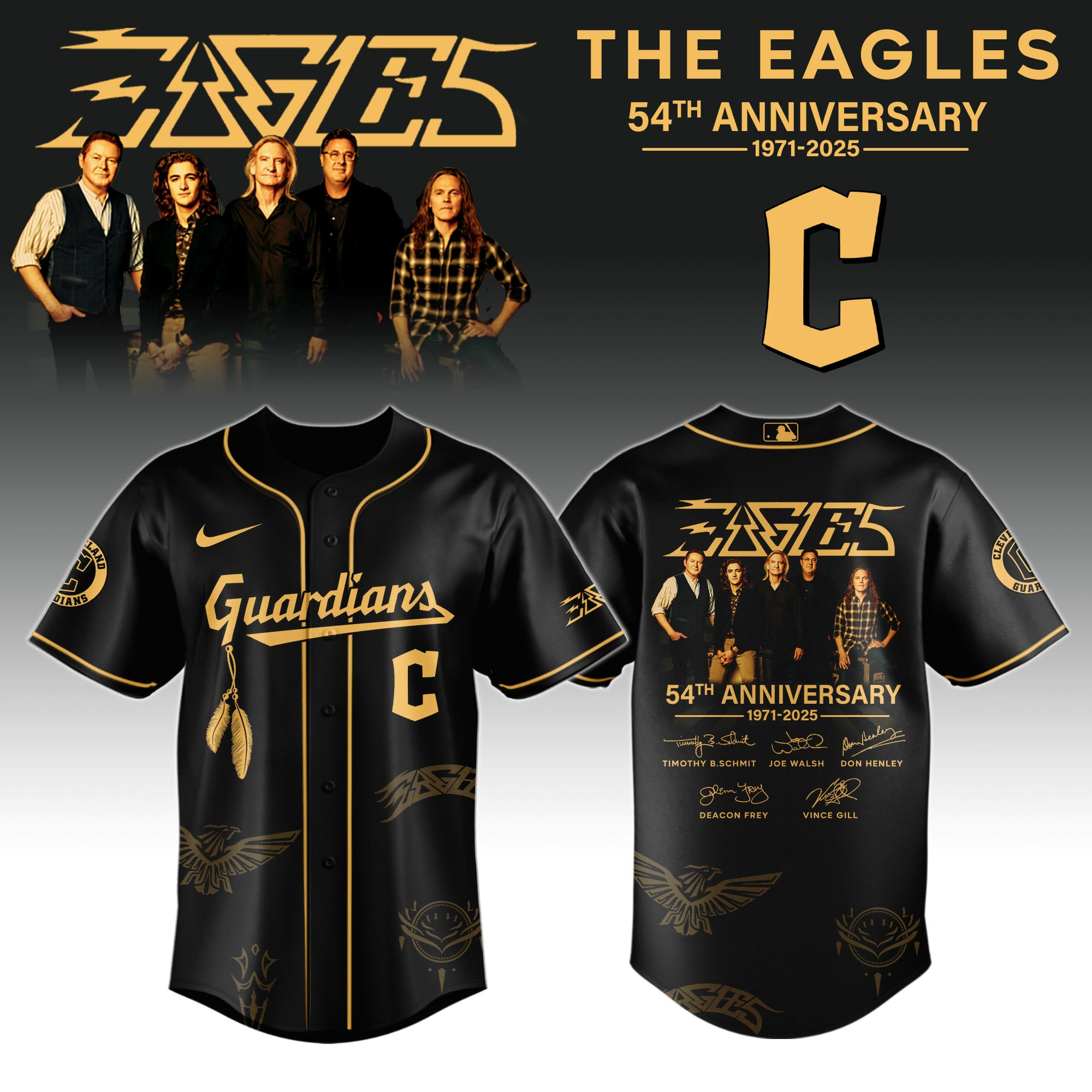 C Guardians X Eagles Band Music Jersey 2025 Best Gifts For Baseball Fans