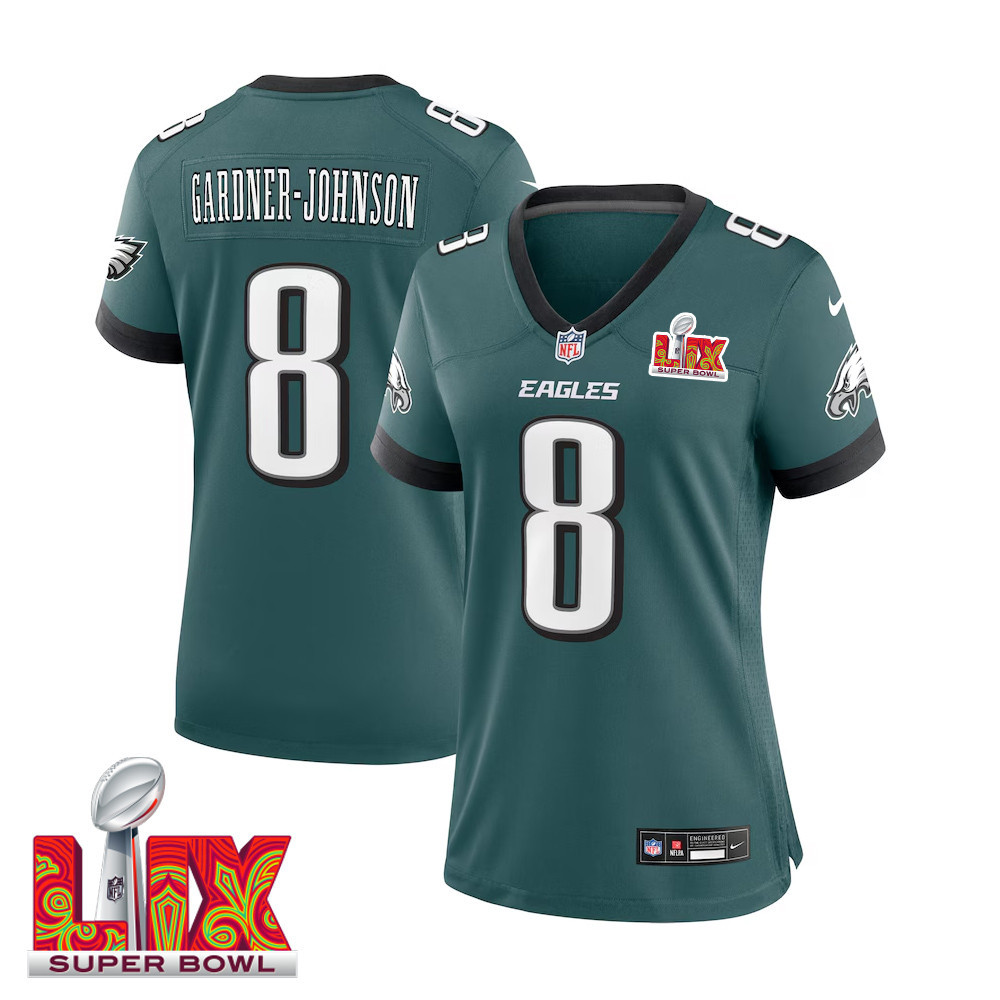C.J. Gardner-Johnson #8 Philadelphia Eagles Super Bowl LIX Women's Jersey - Midnight Green - JS612