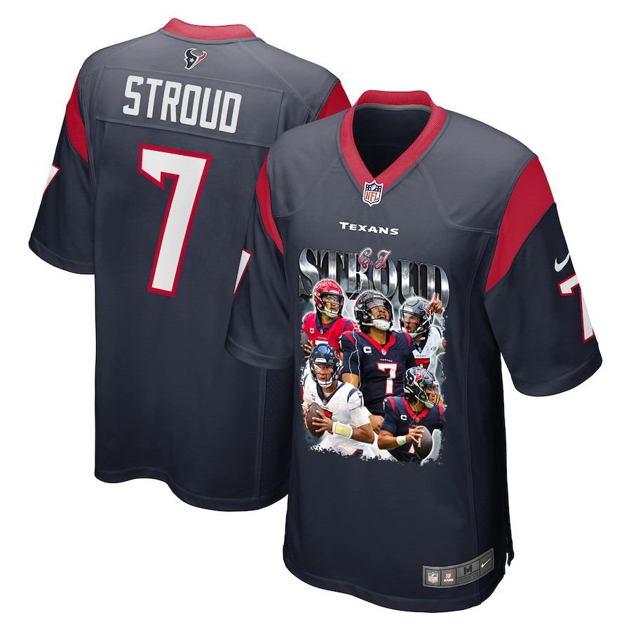 C.J. Stroud 7 Houston Texans The Gunslinger Game Men Jersey - Navy - JSDV887