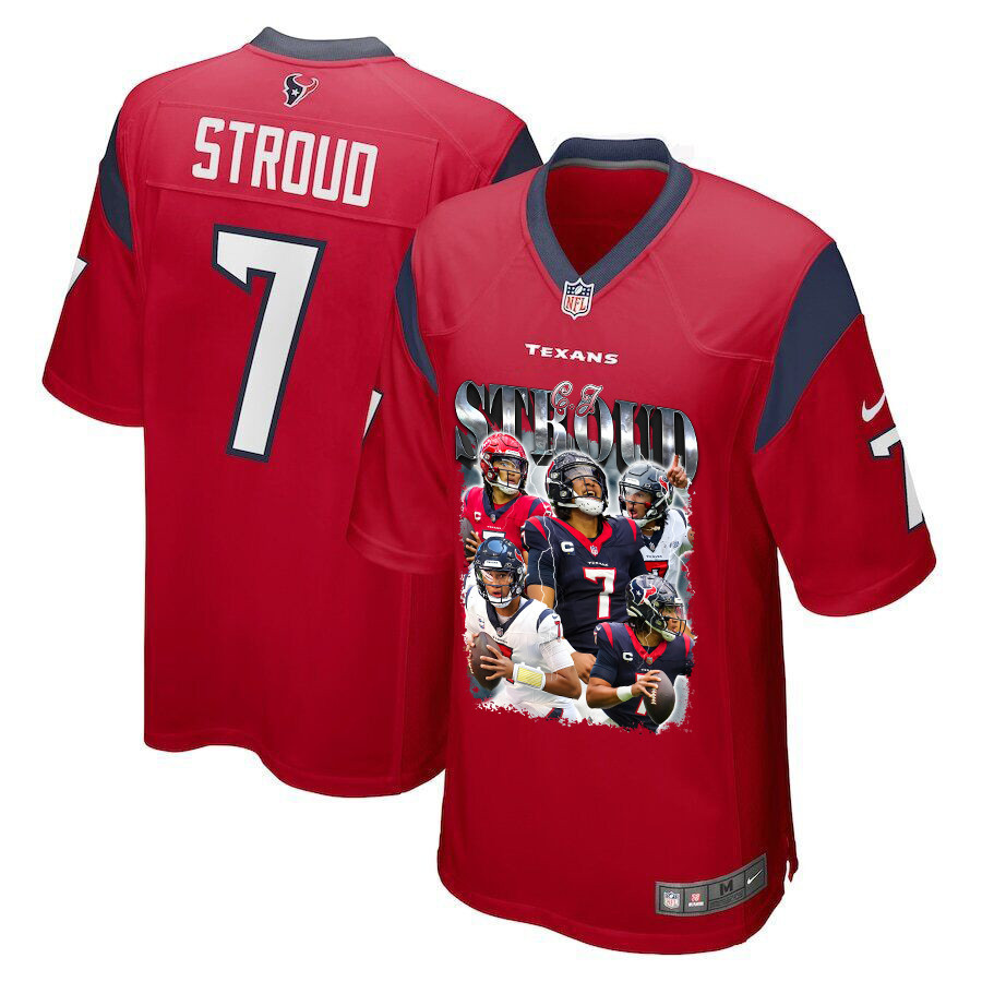 C.J. Stroud 7 Houston Texans The Gunslinger Game Men Jersey - Red - JSDV695