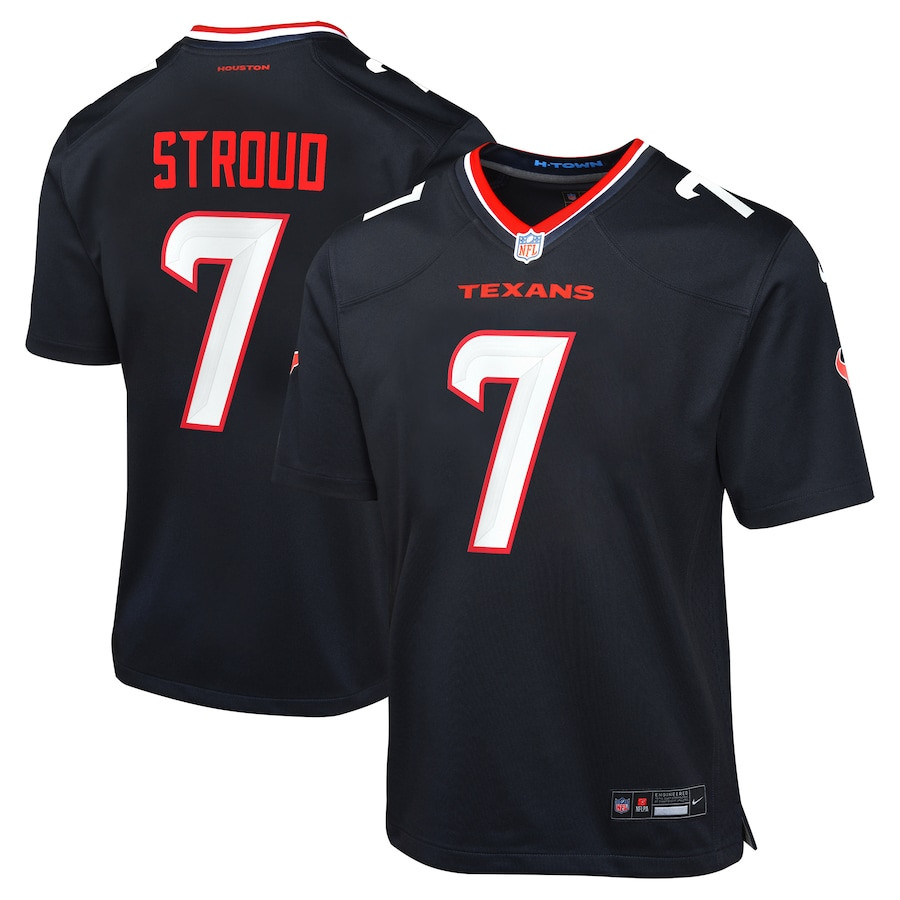 C.J. Stroud 7 Houston Texans Youth Game Jersey - Navy - JSDV977