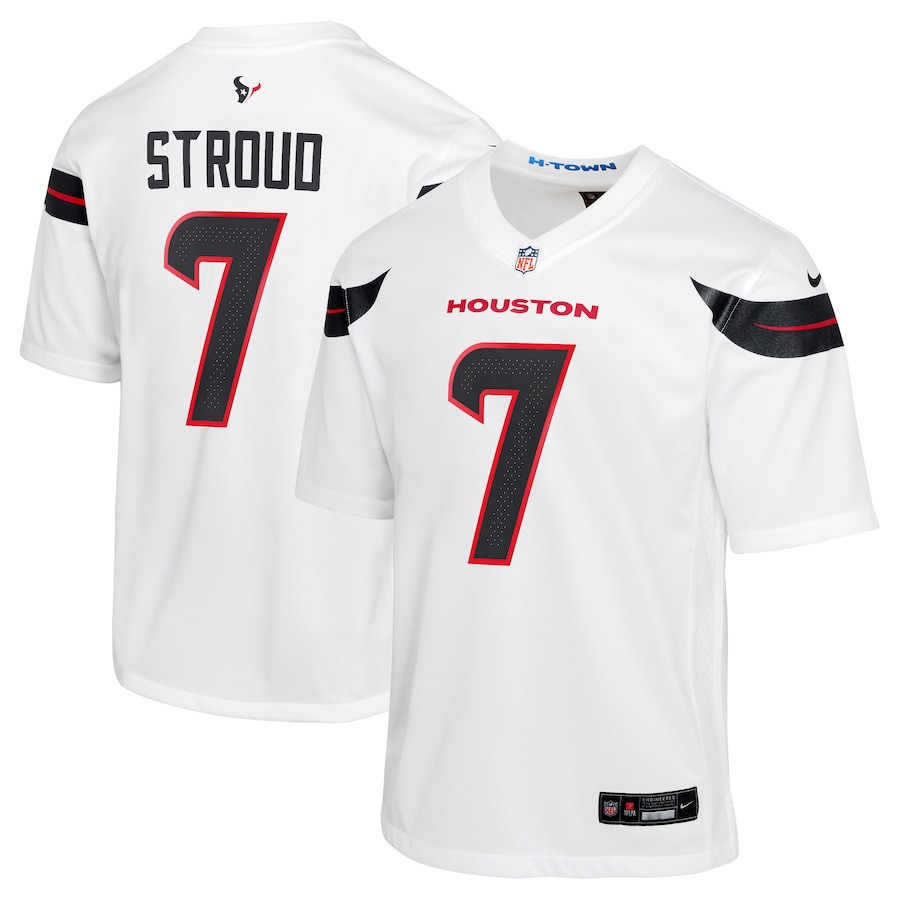 C.J. Stroud 7 Houston Texans Youth Game Jersey - White - JSDV439