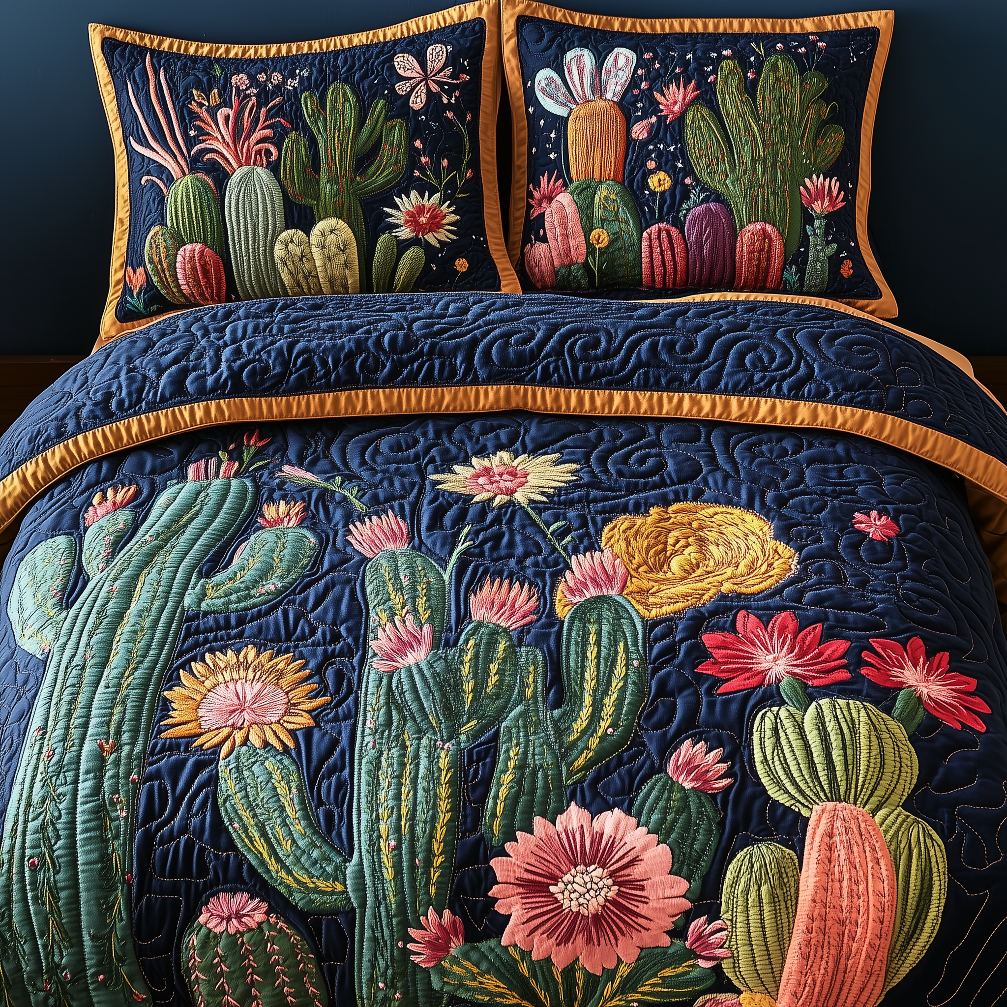 Cactus Haven Quilted Bedding Set Awesome Duvet Cover Bedspread Set Cactus Themed Gifts