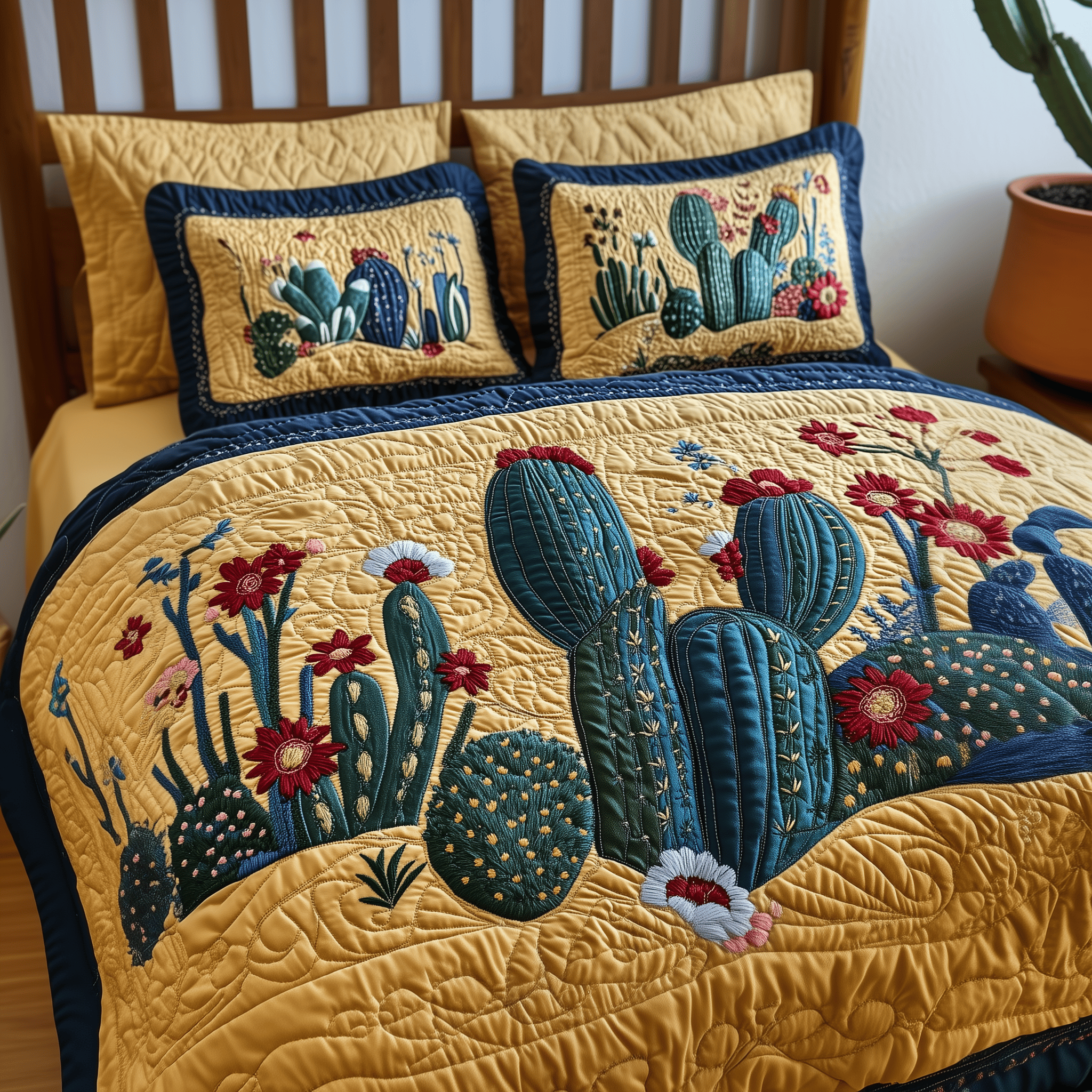 Cactus Haven Quilted Bedding Set Awesome Duvet Cover Bedspread Set Cute Cactus Gifts