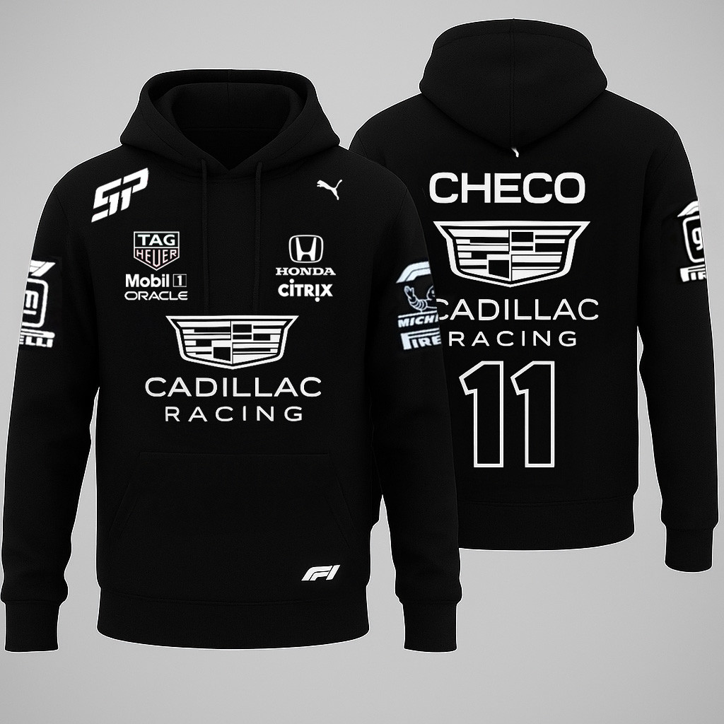Cadillac Sergio Checo Perez Merch 11 Cadillac Racing Hoodie Gifts For Racing Fans