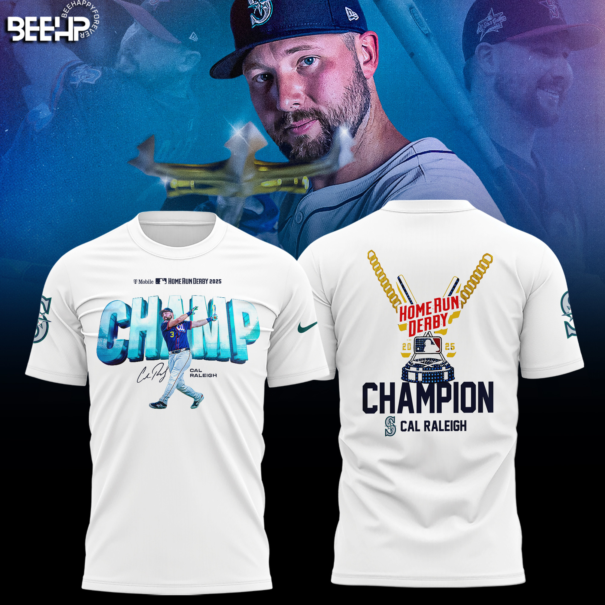 Cal Raleigh Seattle Mariners 2025 Home Run Derby Champion Shirt Best Gifts For Baseball Lovers