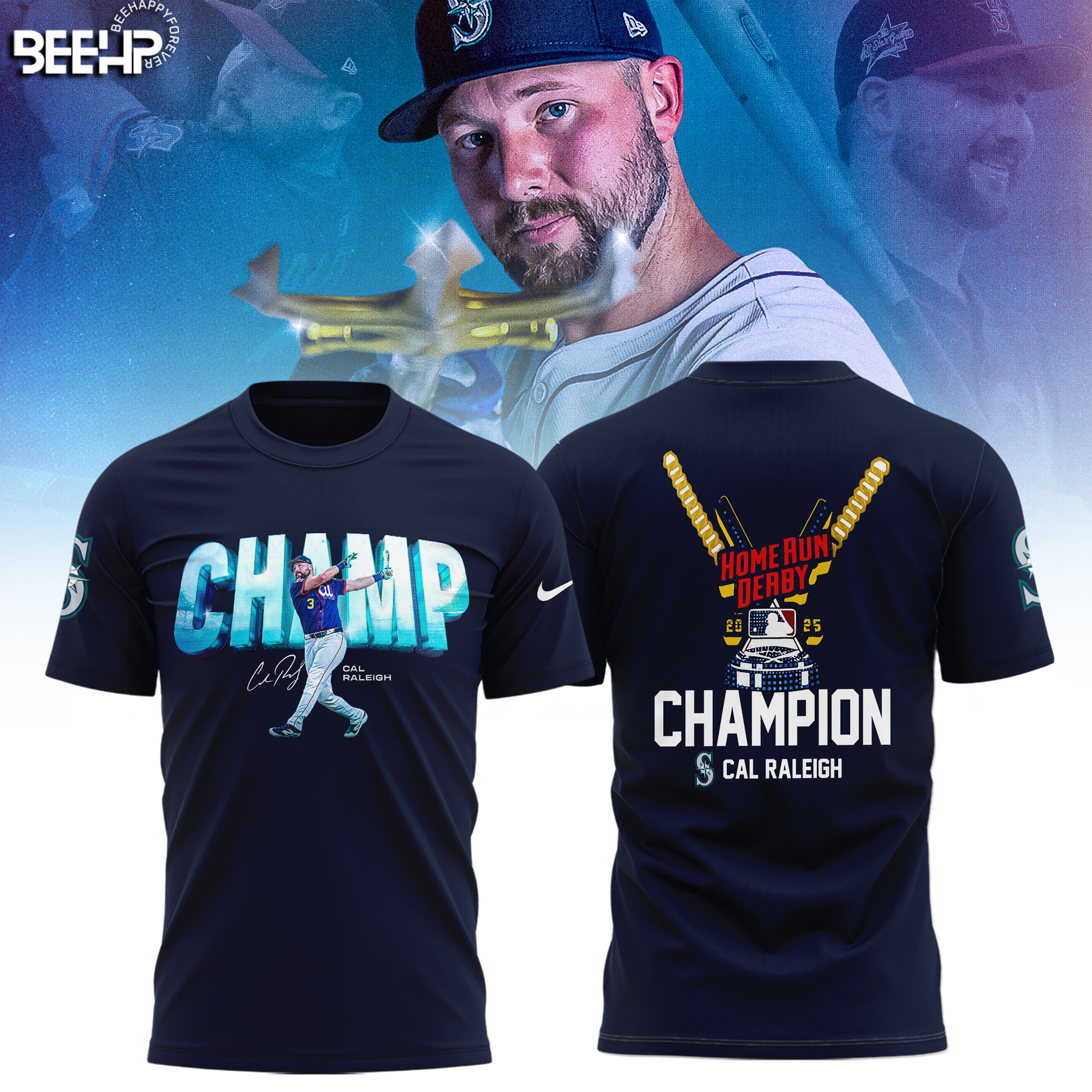 Cal Raleigh Seattle Mariners 2025 Home Run Derby Champion Shirt Gifts For Baseball Lovers