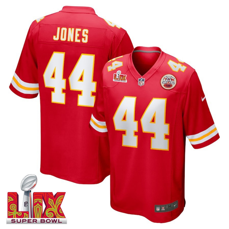 Cam Jones #44 Kansas City Chiefs Super Bowl LIX Jersey - Men's - Red - JS863