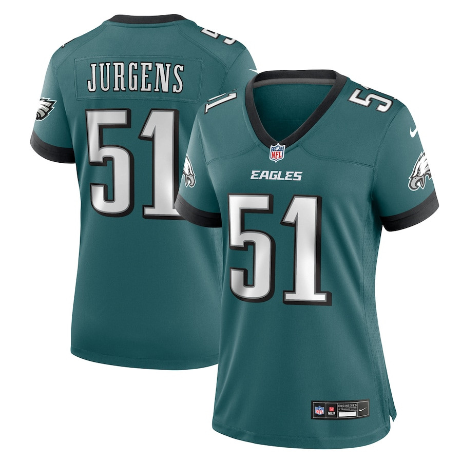 Cam Jurgens 51 Philadelphia Eagles Women's Team Game Jersey - Midnight Green - JSDV117