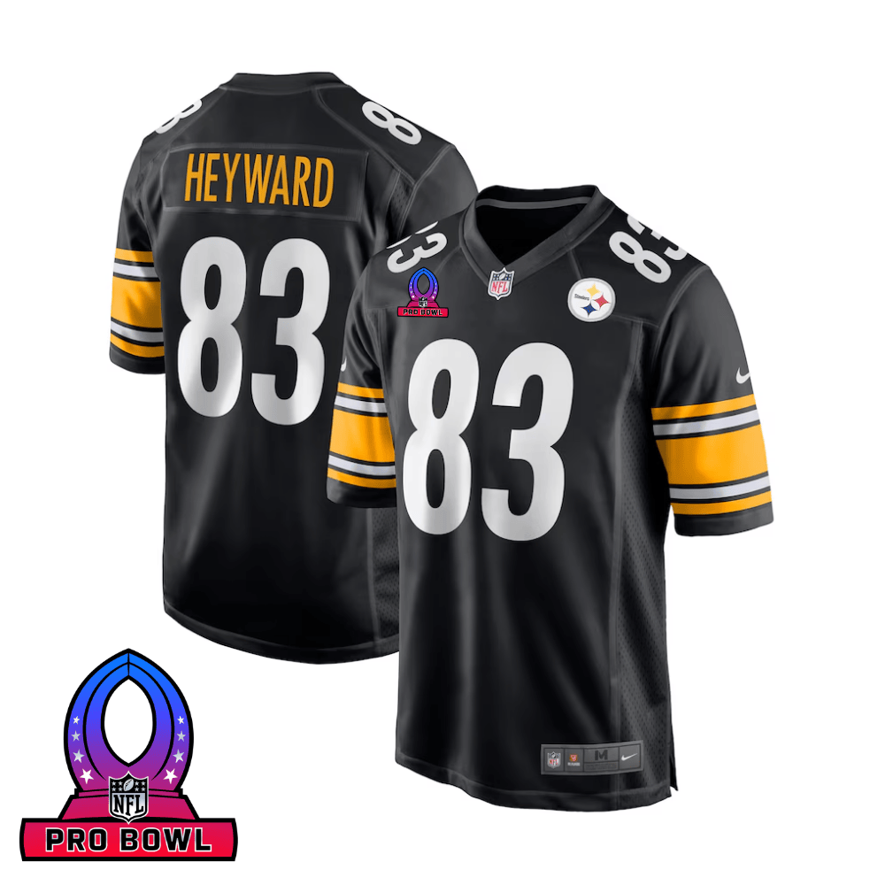 Cameron Heyward 83 Pittsburgh Steelers 2025 Pro Bowl Patch Game Men Jersey - Black - JS315