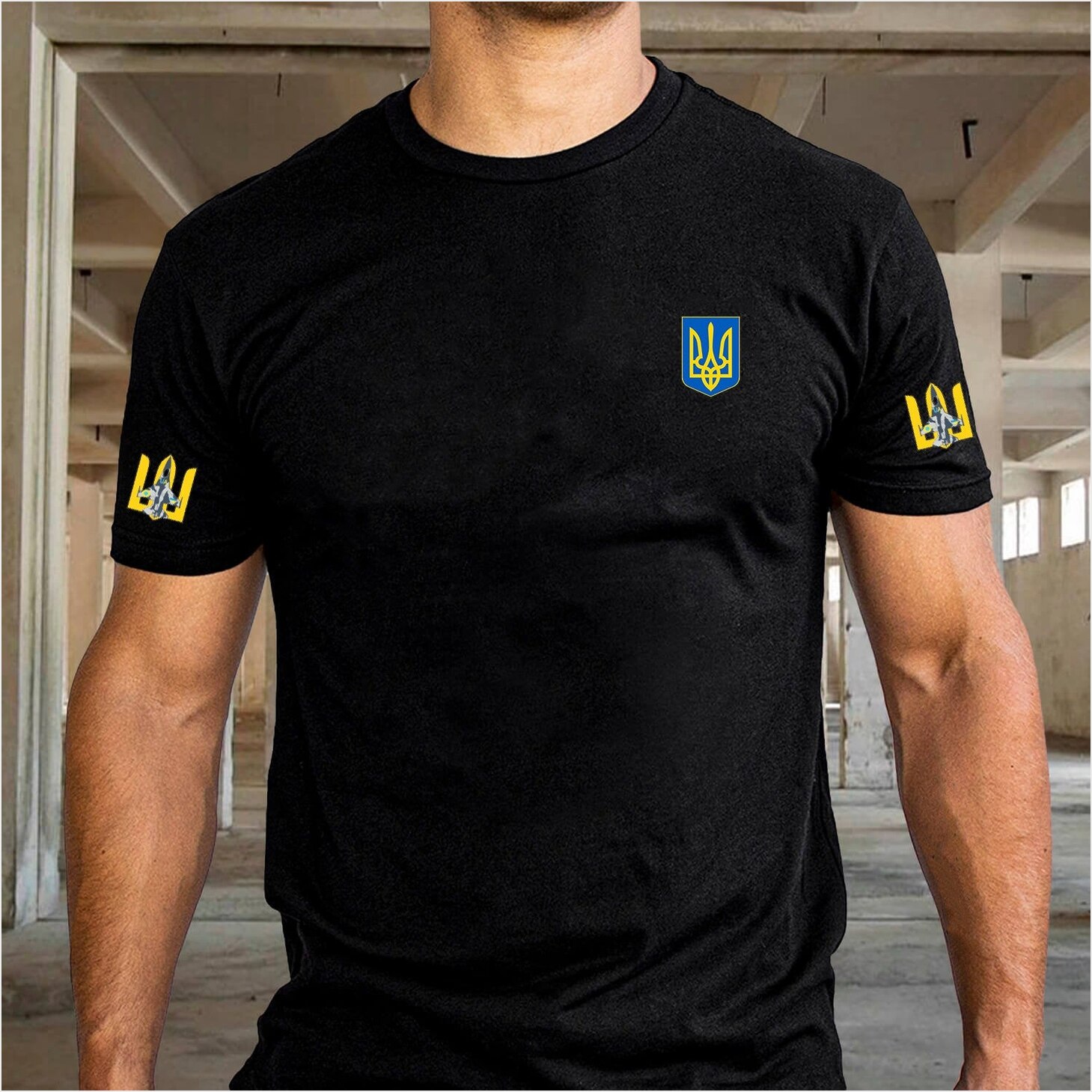 Camo Ukrainian Trident Symbol Zelensky Shirt Ukraine Military T-Shirt Ukrainian Gifts For Best Friend