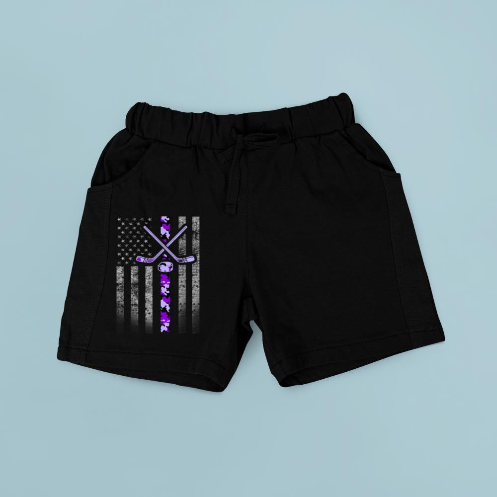 Camouflage Hockey Flag - Military Hockey Purple Camo Short