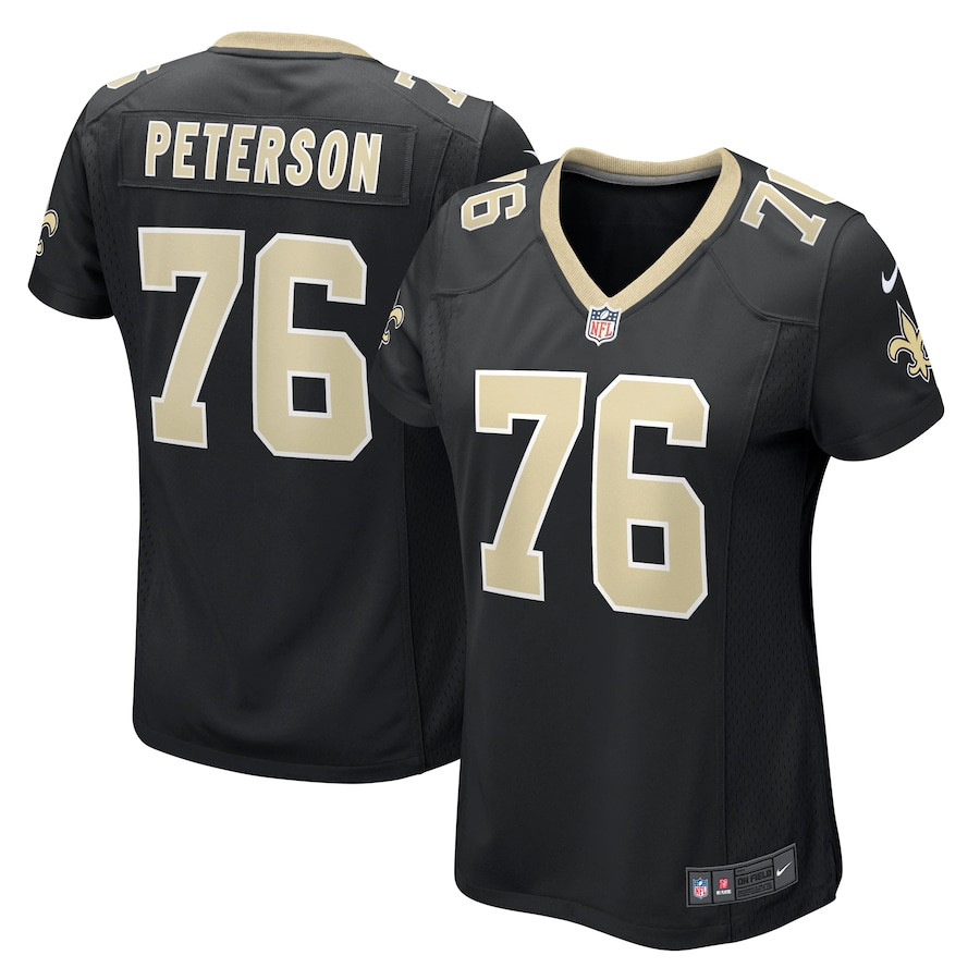Camron Peterson 76 New Orleans Saints Women's Game Jersey - Black - JS484
