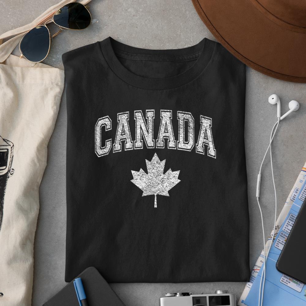 CANADA ATHLETIC TEAM SPORTS FLAG VARSITY STYLE MAPLE LEAF T-Shirt