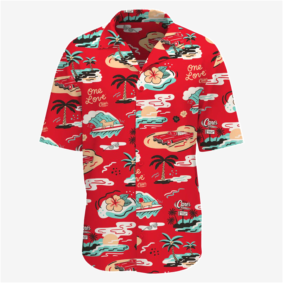 Canes Merch Raising Cane's Hawaiian Shirt Aloha Button Down Shirt Best Father's Day Gifts