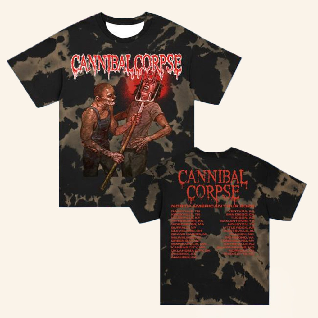 Cannibal Corpse Merch Pitchfork Impalement 2025 Tour T-Shirt Gifts For Music Lovers