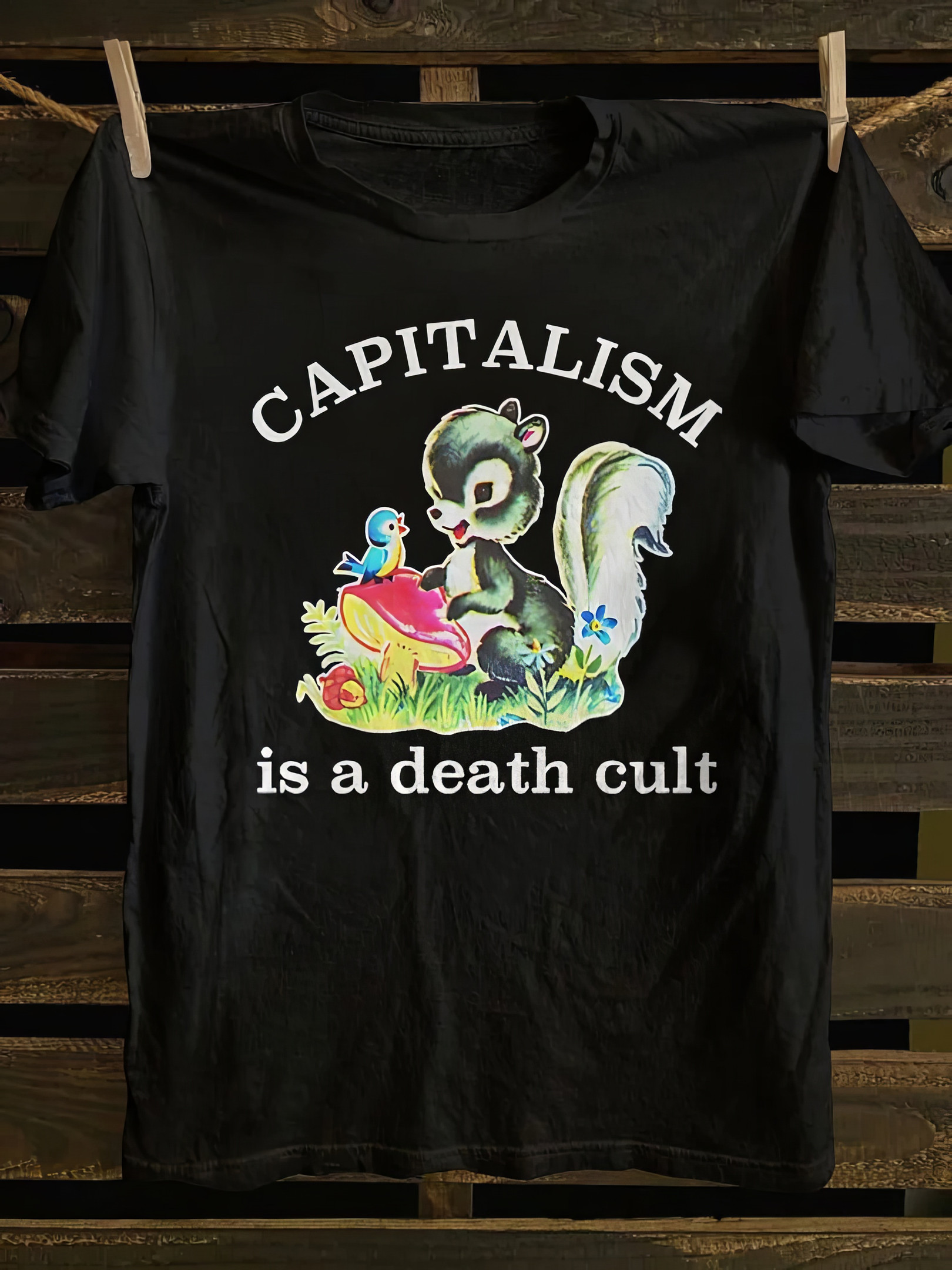 Capitalism Is A Death Cult Shirt Anti Capitalist Leftist T-Shirt Gifts For Dad