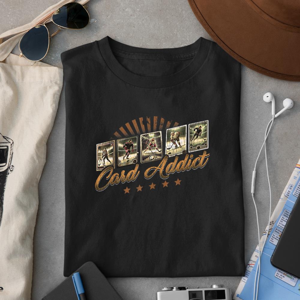Card Addict Funny Hockey Card Collecting Sports Collector T-Shirt