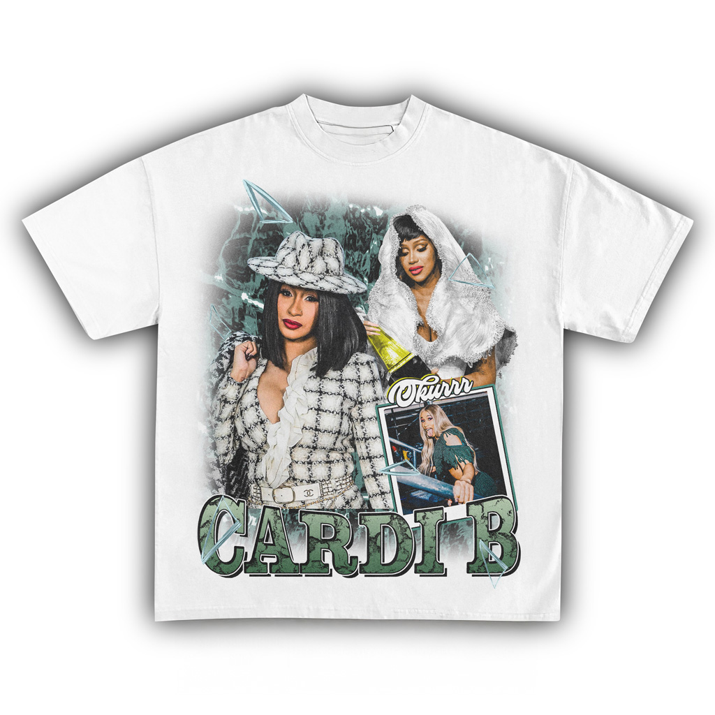 Cardi B White T-Shirt Fan Merch Birthday Gifts For Music Lovers