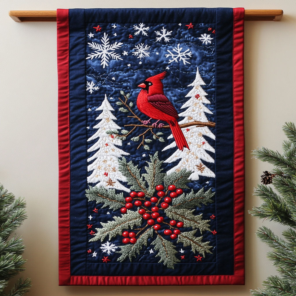 Cardinal Bird Quilted Table Runner Holiday Indoor Decorations Cardinal Gifts For Christmas
