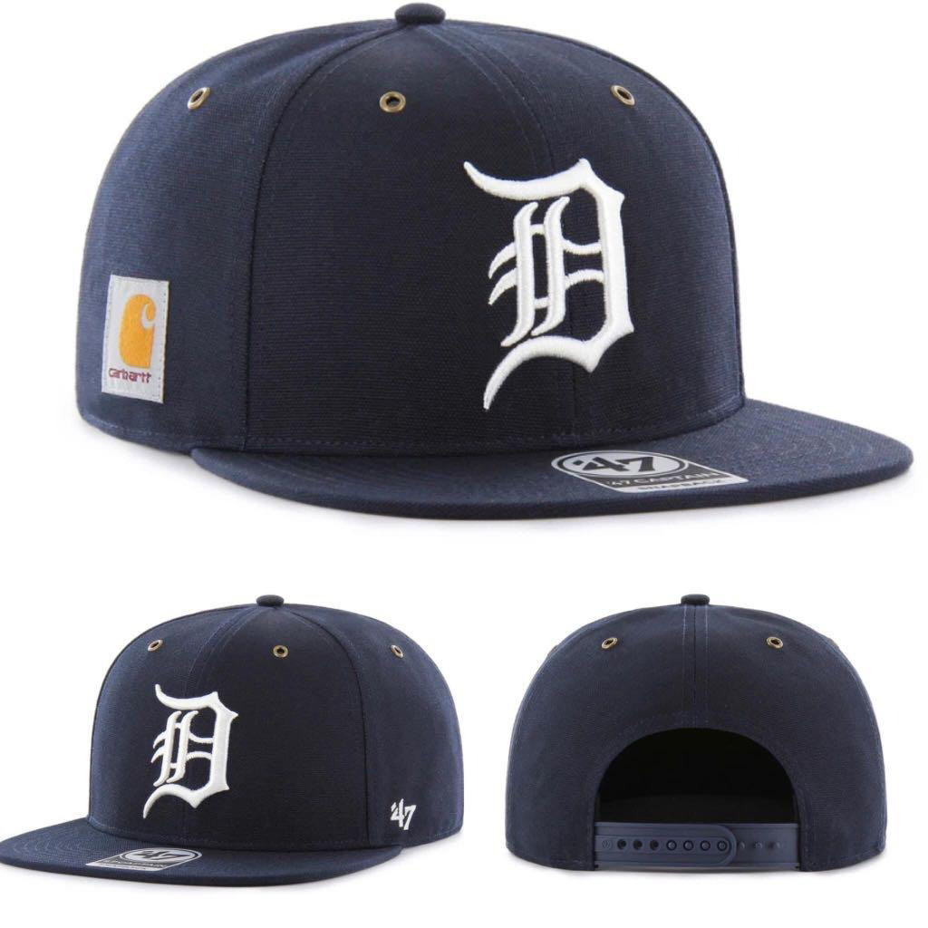 Carhartt Tigers Hat Snapback 47 Detroit Tigers Merch Gifts For Father